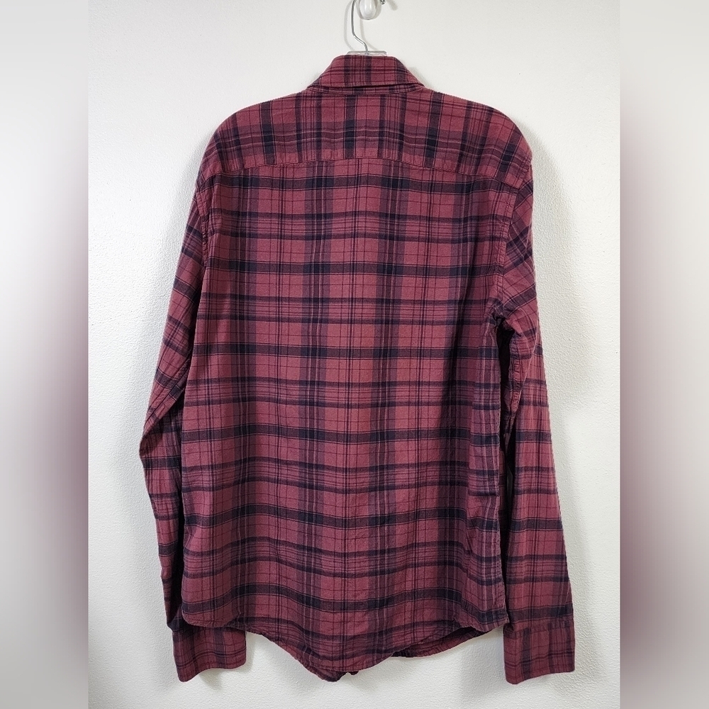 Abercrombie & Fitch Men's Red Plaid Button Front Shirt Standard Fit, sz LG - Picture 9 of 16